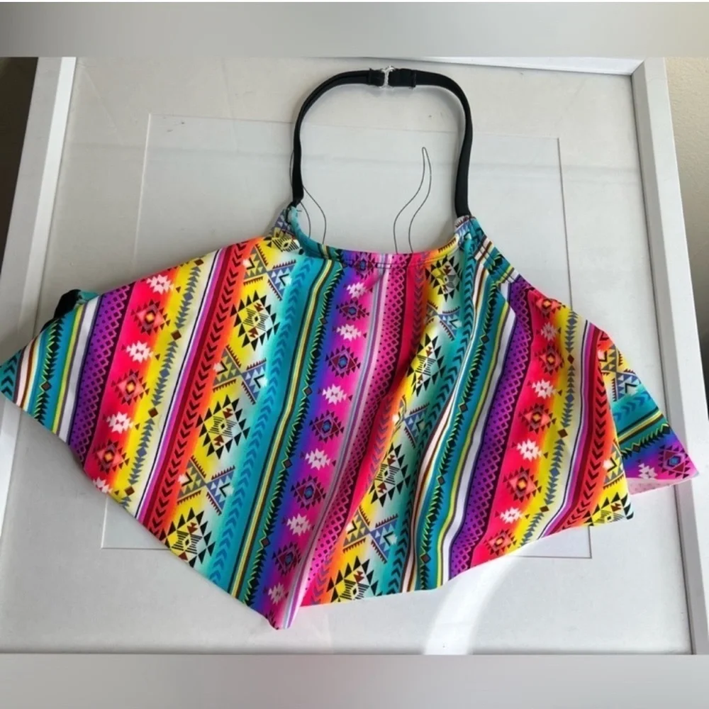 Wonder Nation Girls Swim Top - Aztec Design Size Large
